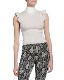 Alice   Olivia Lamara Turtleneck Tank with Ruffles at Neiman Marcus